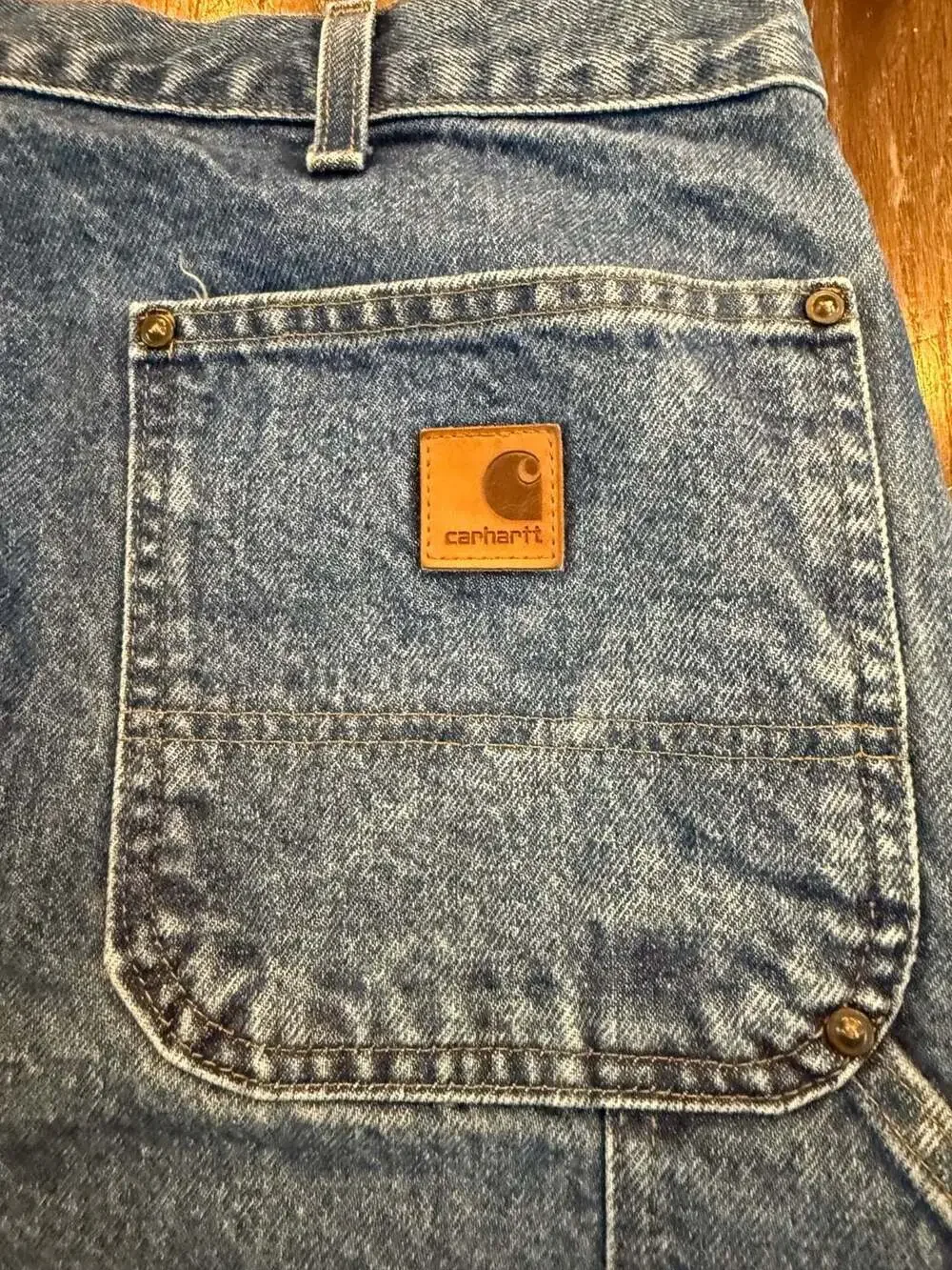 Carhartt B73 DST Double Knee Denim Logger Dungarees Blue Men's 42x32